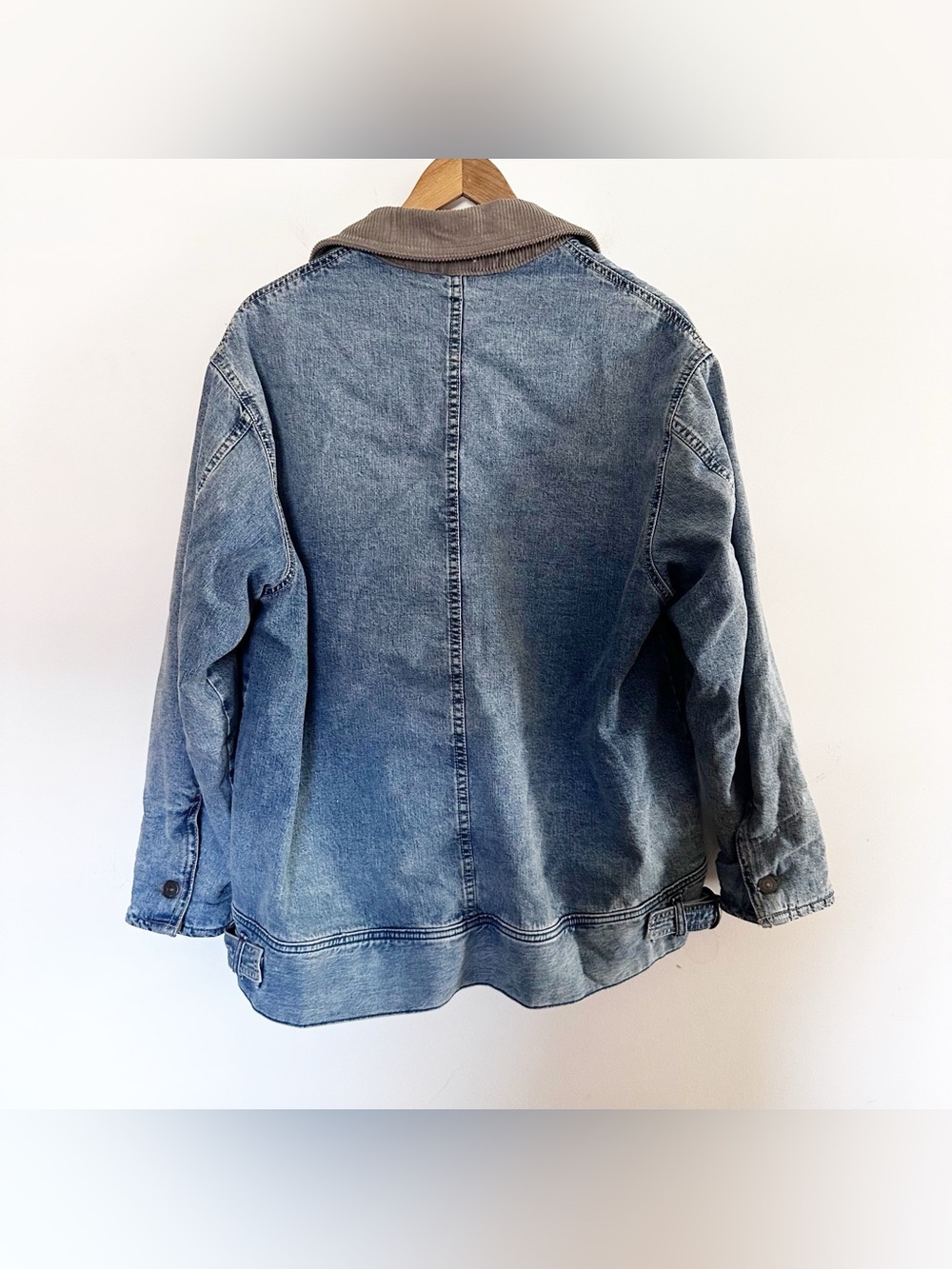 Free People We The Free Sweet Talk Denim Barn Coat - Picture 9 of 11